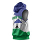Personalised Afro Lesotho Sleeveless Hoodie Coat Of Arms With Map - Grunge Style - African Pride