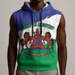 Personalised Afro Lesotho Sleeveless Hoodie Coat Of Arms With Map - Grunge Style - African Pride