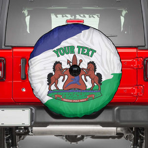 Personalised Afro Lesotho Spare Tire Cover Coat Of Arms With Map - Grunge Style