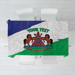 Personalised Afro Lesotho Tablecloth Coat Of Arms With Map - Grunge Style