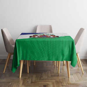 Personalised Afro Lesotho Tablecloth Coat Of Arms With Map - Grunge Style