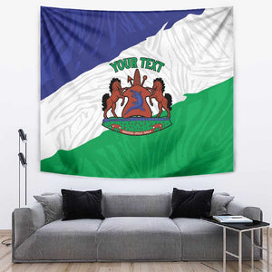 Personalised Afro Lesotho Tapestry Coat Of Arms With Map - Grunge Style