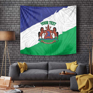 Personalised Afro Lesotho Tapestry Coat Of Arms With Map - Grunge Style