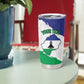 Personalised Afro Lesotho Tumbler Cup Coat Of Arms With Map - Grunge Style