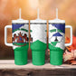 Personalised Afro Lesotho Tumbler With Handle Coat Of Arms With Map - Grunge Style