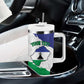Personalised Afro Lesotho Tumbler With Handle Coat Of Arms With Map - Grunge Style