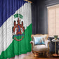 Personalised Afro Lesotho Window Curtain Coat Of Arms With Map - Grunge Style