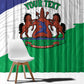 Personalised Afro Lesotho Window Curtain Coat Of Arms With Map - Grunge Style