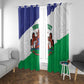 Personalised Afro Lesotho Window Curtain Coat Of Arms With Map - Grunge Style