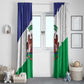 Personalised Afro Lesotho Window Curtain Coat Of Arms With Map - Grunge Style