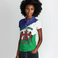 Personalised Afro Lesotho Women Polo Shirt Coat Of Arms With Map - Grunge Style