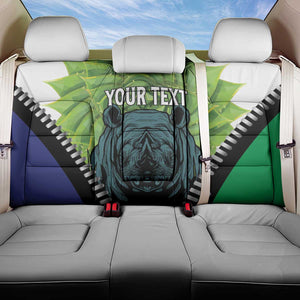 Personalised Afro Lesotho Back Car Seat Cover Black Rhinoceros Aloe Polyphylla LT15
