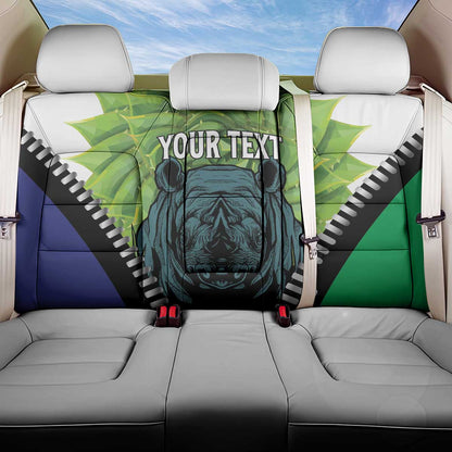 Personalised Afro Lesotho Back Car Seat Cover Black Rhinoceros Aloe Polyphylla LT15