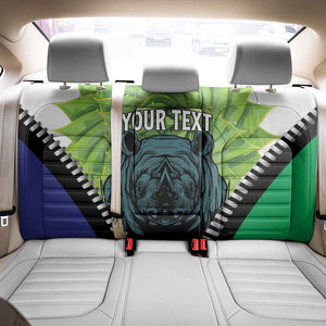 Personalised Afro Lesotho Back Car Seat Cover Black Rhinoceros Aloe Polyphylla LT15