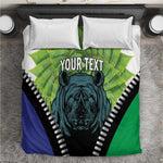 Personalised Afro Lesotho Bedding Set Black Rhinoceros Aloe Polyphylla LT15