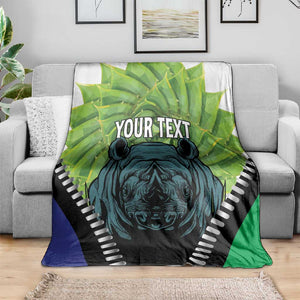 Personalised Afro Lesotho Blanket Black Rhinoceros Aloe Polyphylla LT15