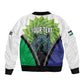 Personalised Afro Lesotho Bomber Jacket Black Rhinoceros Aloe Polyphylla LT15