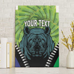 Personalised Afro Lesotho Canvas Wall Art Black Rhinoceros Aloe Polyphylla LT15