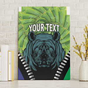 Personalised Afro Lesotho Canvas Wall Art Black Rhinoceros Aloe Polyphylla LT15