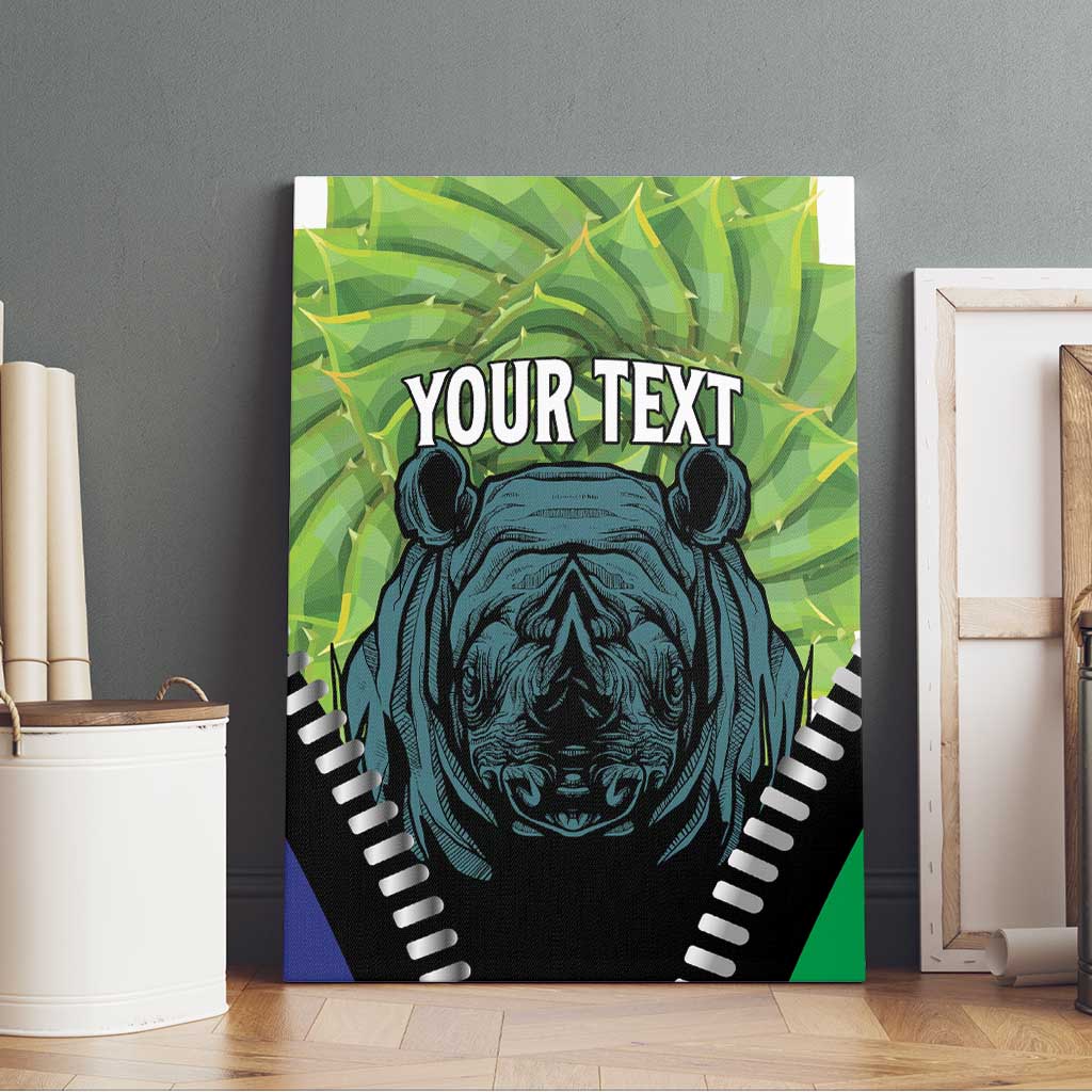 Personalised Afro Lesotho Canvas Wall Art Black Rhinoceros Aloe Polyphylla LT15