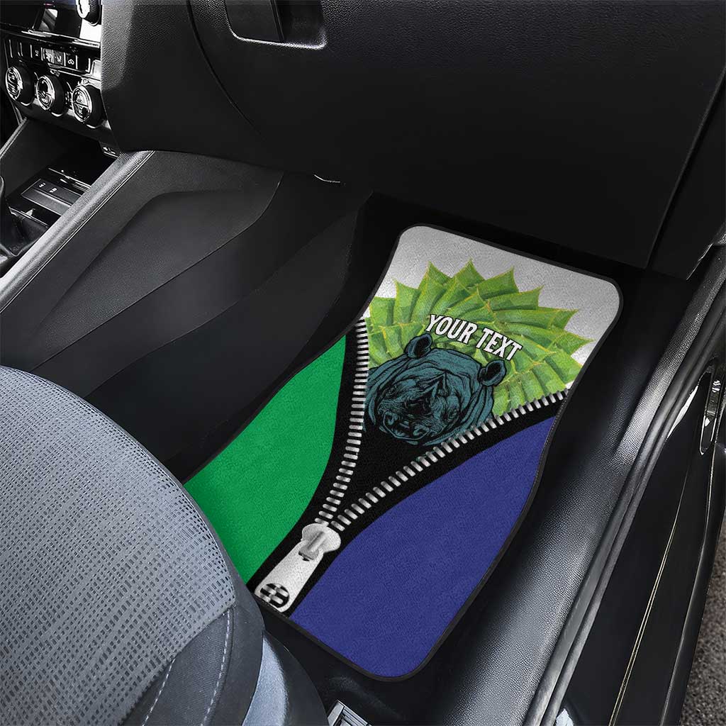 Personalised Afro Lesotho Car Mats Black Rhinoceros Aloe Polyphylla LT15