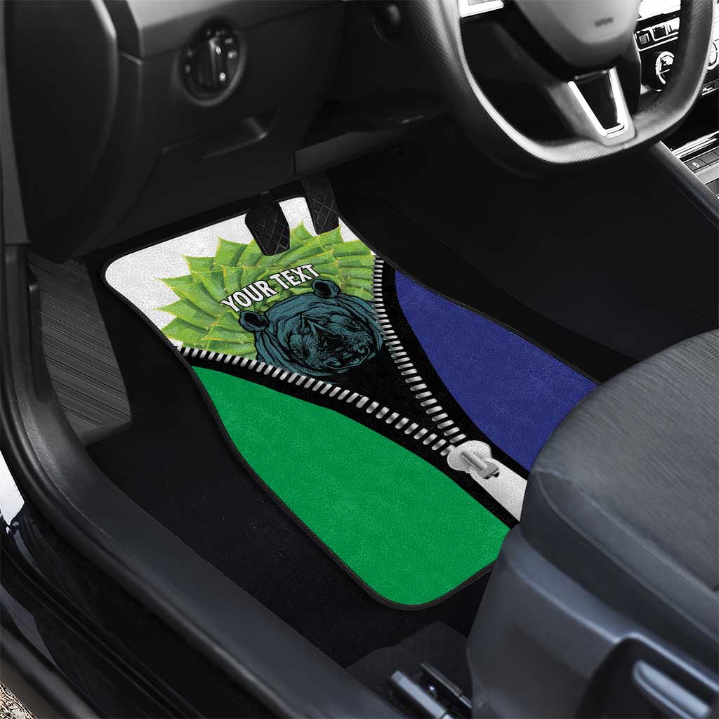 Personalised Afro Lesotho Car Mats Black Rhinoceros Aloe Polyphylla LT15