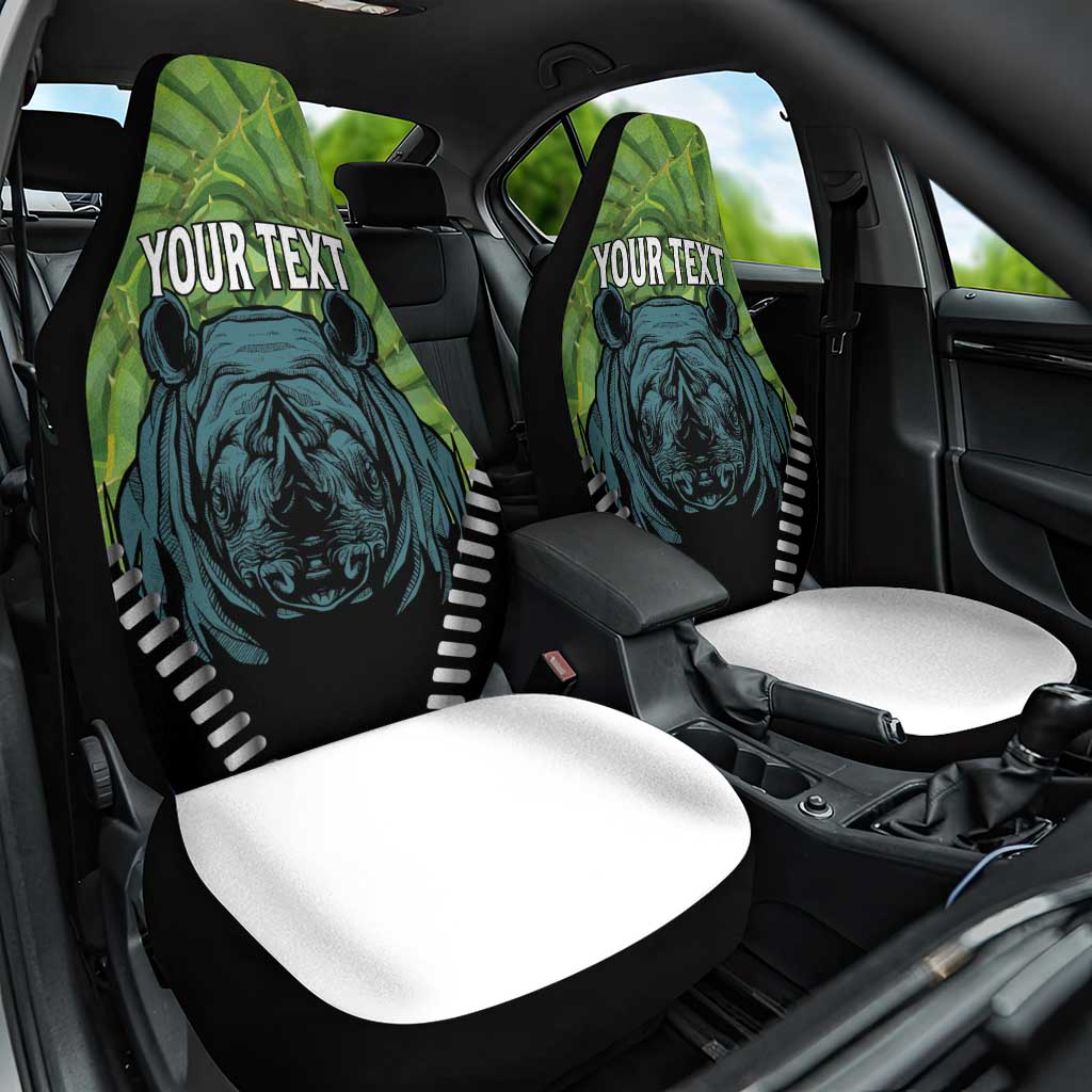 Personalised Afro Lesotho Car Seat Cover Black Rhinoceros Aloe Polyphylla LT15