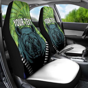 Personalised Afro Lesotho Car Seat Cover Black Rhinoceros Aloe Polyphylla LT15