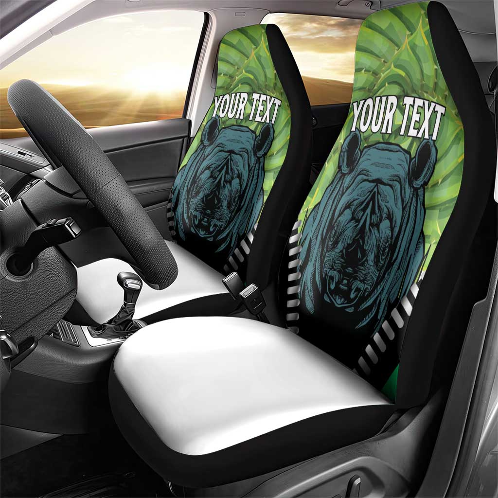 Personalised Afro Lesotho Car Seat Cover Black Rhinoceros Aloe Polyphylla LT15