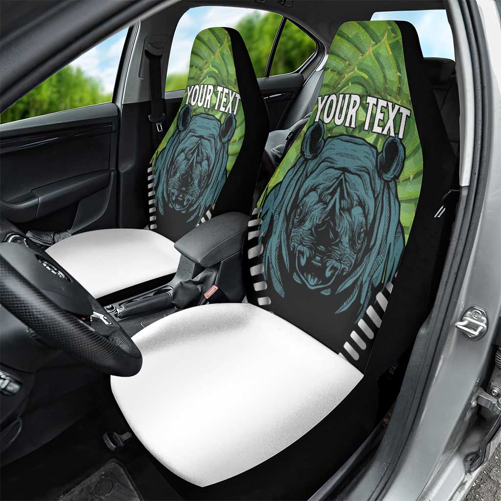 Personalised Afro Lesotho Car Seat Cover Black Rhinoceros Aloe Polyphylla LT15