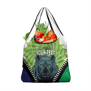 Personalised Afro Lesotho Grocery Bag Black Rhinoceros Aloe Polyphylla LT15