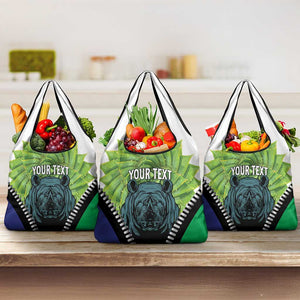 Personalised Afro Lesotho Grocery Bag Black Rhinoceros Aloe Polyphylla LT15