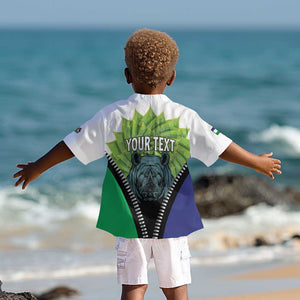 Personalised Afro Lesotho Kid Hawaiian Shirt Black Rhinoceros Aloe Polyphylla LT15