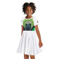 Personalised Afro Lesotho Kid Short Sleeve Dress Black Rhinoceros Aloe Polyphylla LT15