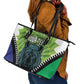 Personalised Afro Lesotho Leather Tote Bag Black Rhinoceros Aloe Polyphylla LT15