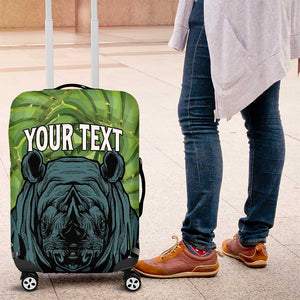 Personalised Afro Lesotho Luggage Cover Black Rhinoceros Aloe Polyphylla LT15