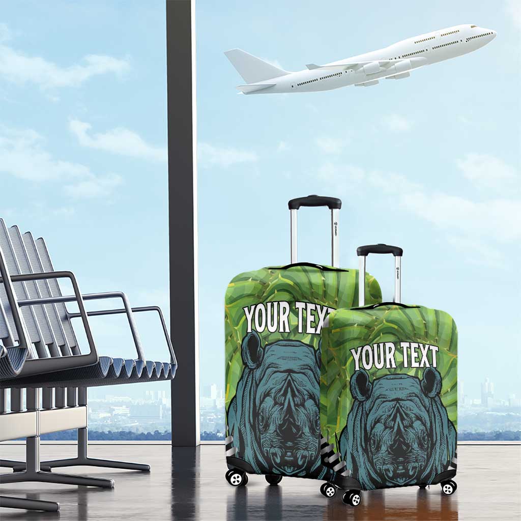 Personalised Afro Lesotho Luggage Cover Black Rhinoceros Aloe Polyphylla LT15