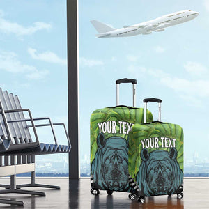 Personalised Afro Lesotho Luggage Cover Black Rhinoceros Aloe Polyphylla LT15