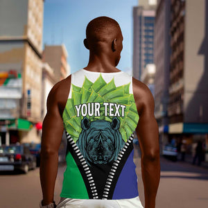 Personalised Afro Lesotho Men Tank Top Black Rhinoceros Aloe Polyphylla LT15
