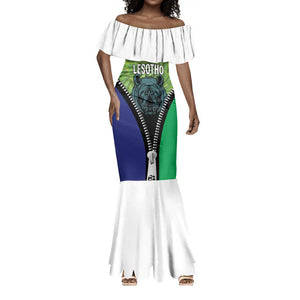 Personalised Afro Lesotho Mermaid Dress Black Rhinoceros Aloe Polyphylla LT15