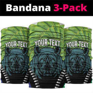 Personalised Afro Lesotho Neck Gaiter Black Rhinoceros Aloe Polyphylla LT15