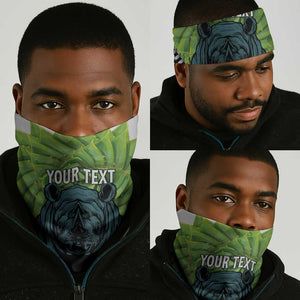 Personalised Afro Lesotho Neck Gaiter Black Rhinoceros Aloe Polyphylla LT15