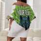 Personalised Afro Lesotho Off Shoulder Short Dress Black Rhinoceros Aloe Polyphylla LT15