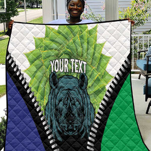Personalised Afro Lesotho Quilt Black Rhinoceros Aloe Polyphylla LT15
