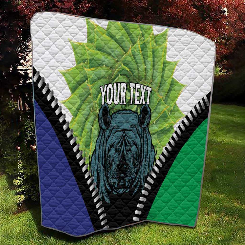 Personalised Afro Lesotho Quilt Black Rhinoceros Aloe Polyphylla LT15