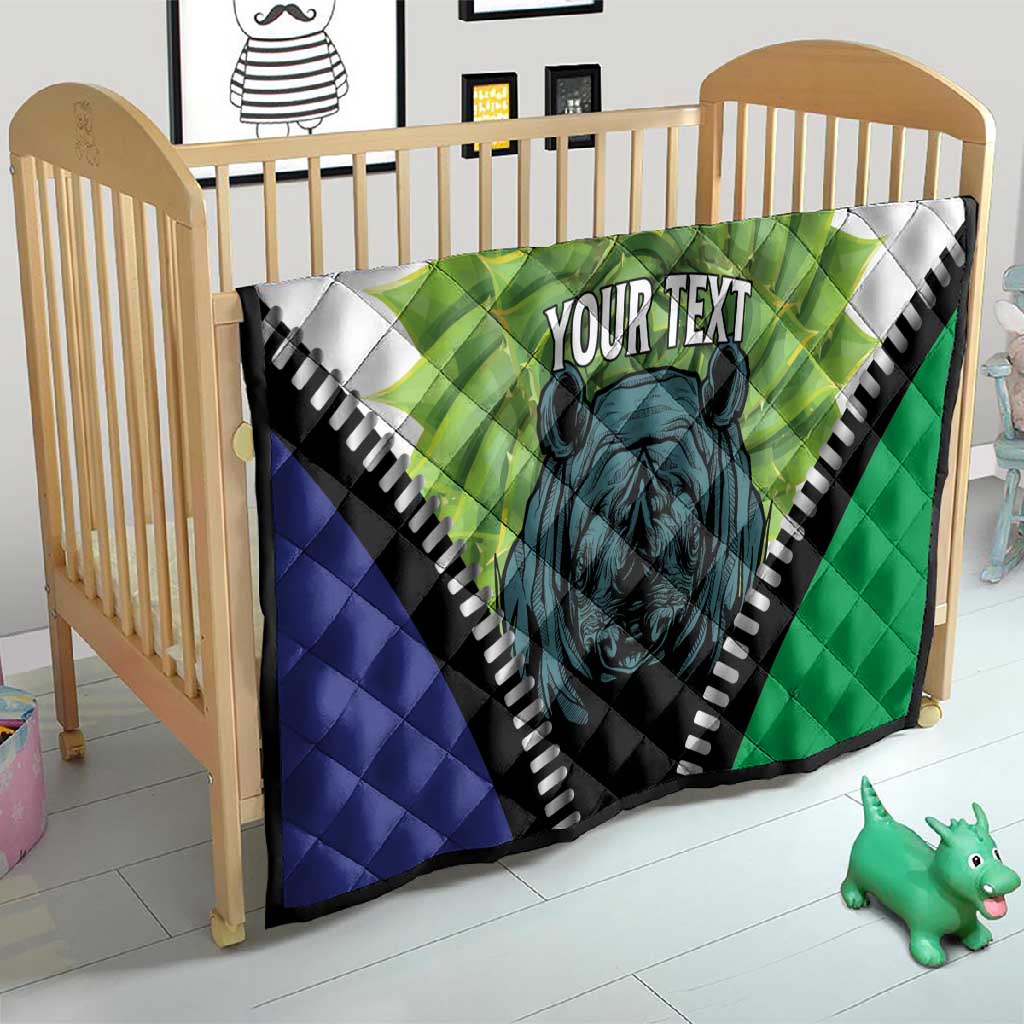 Personalised Afro Lesotho Quilt Black Rhinoceros Aloe Polyphylla LT15