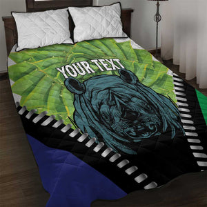 Personalised Afro Lesotho Quilt Bed Set Black Rhinoceros Aloe Polyphylla LT15