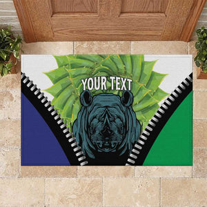 Personalised Afro Lesotho Rubber Doormat Black Rhinoceros Aloe Polyphylla LT15