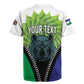 Personalised Afro Lesotho Rugby Jersey Black Rhinoceros Aloe Polyphylla LT15