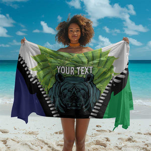 Personalised Afro Lesotho Sarong Black Rhinoceros Aloe Polyphylla LT15